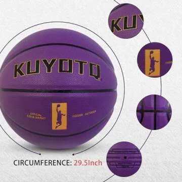 KUYOTQ Official Size 7 Basketball for Indoor and Outdoor