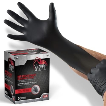Venom Steel Premium Nitrile Gloves - Heavy Duty Chemical Resistant