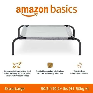 Amazon Basics Extra-Large Cooling Elevated Dog Bed - Durable and Comfortable