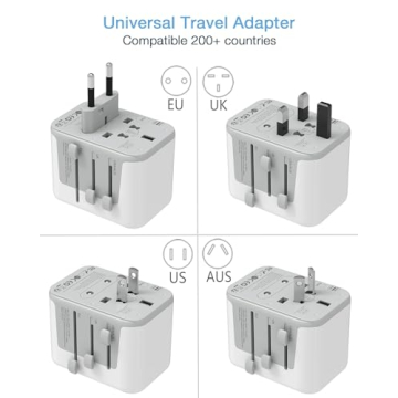 TESSAN Universal Travel Adapter with 5.6A Charging Ports