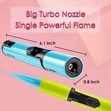 Urgrette 4 Pack Spring Colors Torch Lighter, 6-inch Refillable Pen Lighter Jet Flame Butane Lighter ...