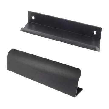 Qjaiune Brushed Black Back Mount Finger Edge Pull 150mm / 5.9", Aluminum Hidden Handle Concealed Tab...