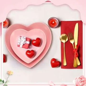 Suclain 14 Pcs Heart Shaped Dish Set for Valentine's Day
