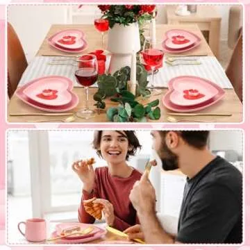 Suclain 14 Pcs Heart Shaped Dish Set for Valentine's Day