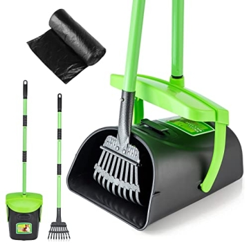 MXF Pooper Scooper Swivel Bin & Rake Kit - Effortless Dog Cleanup for All Sizes