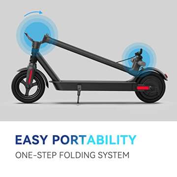 Electric Scooter Adults 450W Motor Peak 620W,YHR 20 Miles Long Range Max 19Mph Portable&Foldable E-Scooter for Commuting with Double Braking System , 8.5'' Solid Tires