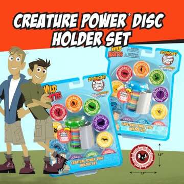 Wild Kratts Chris Creature Power Disc Holder Set - 20 Animal Discs for Kids Adventure Play