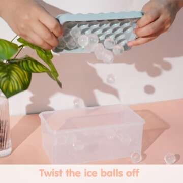 Miaowoof Compact Round Ice Cube Tray for Mini Fridges