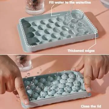 Miaowoof Compact Round Ice Cube Tray for Mini Fridges