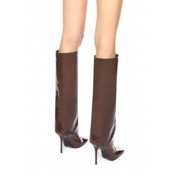 Stylish Vertundy Women’s Patent Leather Knee High Boots