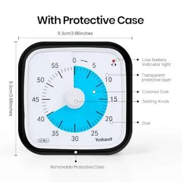 Yunbaoit Visual Timer - Silent Countdown for Kids & Adults