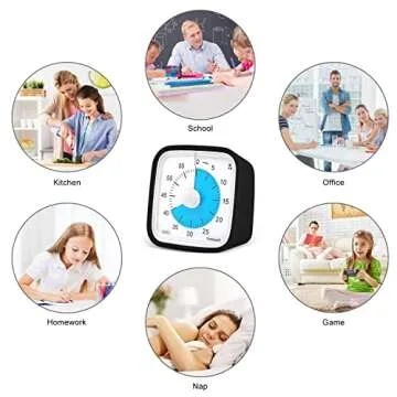Yunbaoit Visual Timer - Silent Countdown for Kids & Adults