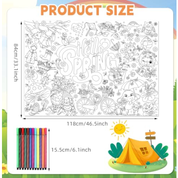Hello Spring Coloring Poster - Creative Fun for Kids