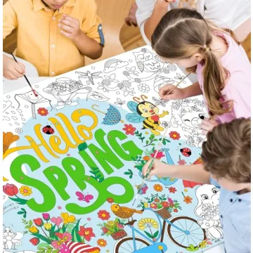 Hello Spring Coloring Poster - Creative Fun for Kids