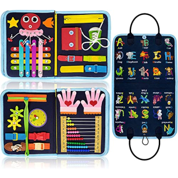 Gojmzo Busy Board Montessori Toys for 1 2 3 4 Year Old Boys & Girls Gifts, Sensory Toys for Toddlers...