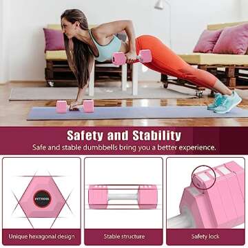 KEMLDIVS Adjustable Weight Dumbbells Set of 2, 3.3lb/5.5lb/7.7lb/9.9lb/12.1lb Each Hand Weight Sets for Women/Men, Adjustable Dumbbells Set for Home Gym Fitness Workout Strength Training