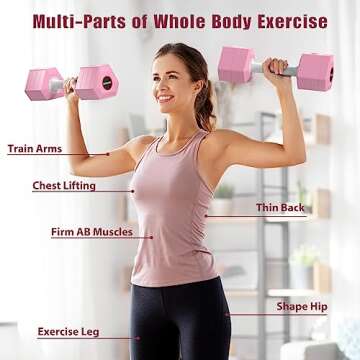 KEMLDIVS Adjustable Weight Dumbbells Set of 2, 3.3lb/5.5lb/7.7lb/9.9lb/12.1lb Each Hand Weight Sets for Women/Men, Adjustable Dumbbells Set for Home Gym Fitness Workout Strength Training