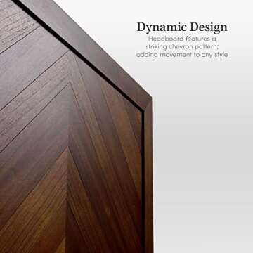 eLuxurySupply Mahogany Wood Platform Bed Frame - with Headboard - Queen, Walnut