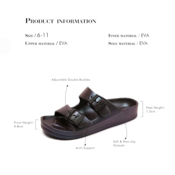 FUNKYMONKEY Women’s Adjustable Comfort Slides - Summer Style