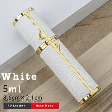 D-LOTUS Travel Perfume Bottle Refillable, Genuine Leather Perfume Atomizer Leakproof Mini Pocket Siz...