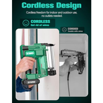 KIMO 18 Gauge Brad Nailer/Stapler Kit Cordless 20V