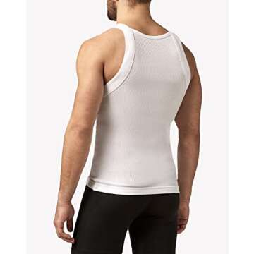 Papi Men's Cotton Square Neck Tank Top 3-Pack - White