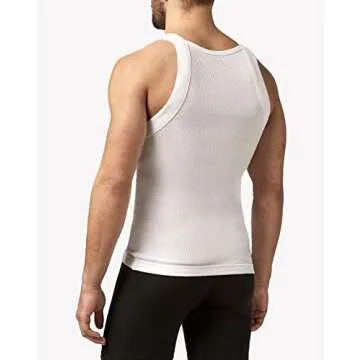 Papi Men's Cotton Square Neck Tank Top 3-Pack - White