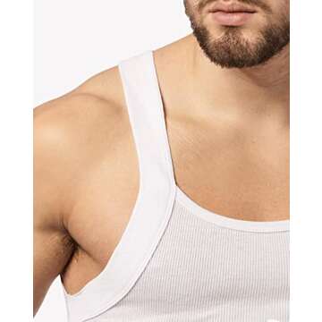 Papi Men's Cotton Square Neck Tank Top 3-Pack - White