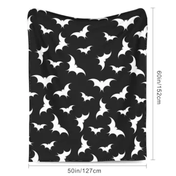 Artlunar Gothic Bat Black Throw Blanket Cozy Plush