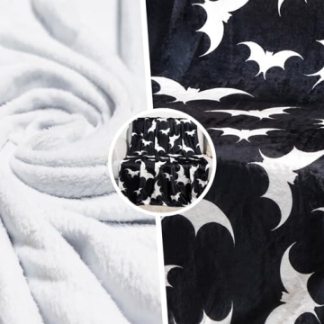 Artlunar Gothic Bat Black Throw Blanket Cozy Plush