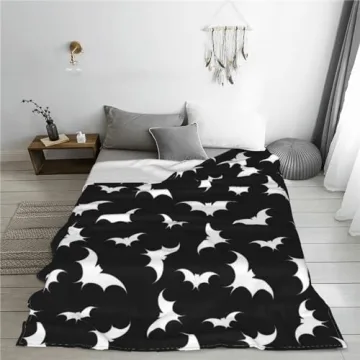 Artlunar Gothic Bat Black Throw Blanket Cozy Plush