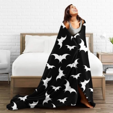 Artlunar Gothic Bat Black Throw Blanket Cozy Plush