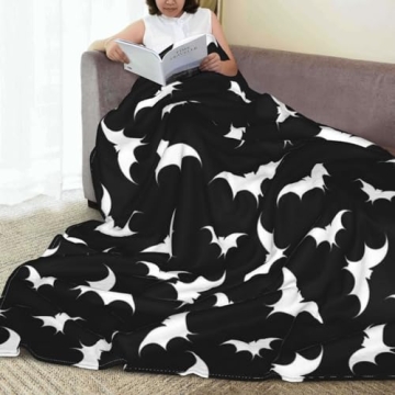 Artlunar Gothic Bat Black Throw Blanket Cozy Plush