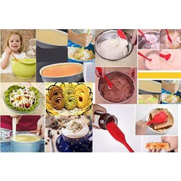 Bekith 8.5 inch Silicone Spatula Set of 4- One Piece Design Hygienic Solid Silicone Design- Premium Silicone Utensils Set - Perfect Silicone Scraper - Essential Cooking Gadget and Bakeware Tool