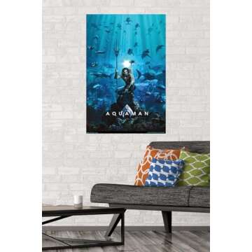 Trends International DC Comics Movie - Aquaman - One Sheet Wall Poster, 22.375" x 34", Unframed Vers...