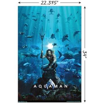 Trends International DC Comics Movie - Aquaman - One Sheet Wall Poster, 22.375" x 34", Unframed Version