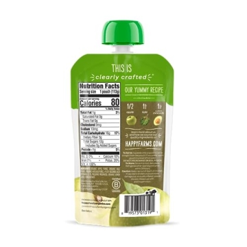 Happy Baby Organics Stage 2 Fruit & Veggie Puree Pouches