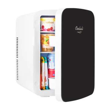 Cooluli 15L Mini Fridge for Bedroom - Car, Office Desk & College Dorm Room - 12v Portable Cooler & W...