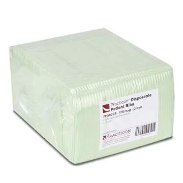 Practicon 125 Pack Green Waterproof Disposable Patient Bibs