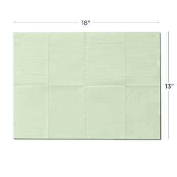 Practicon 125 Pack Green Waterproof Disposable Patient Bibs