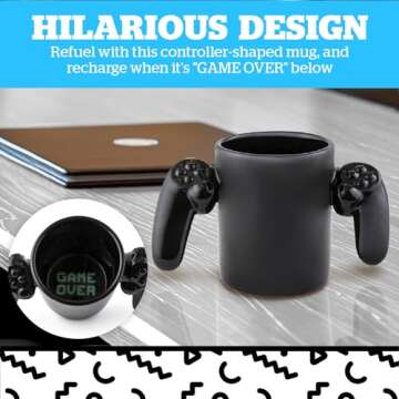 BigMouth Game Over Ceramic Coffee Mug for Gamers