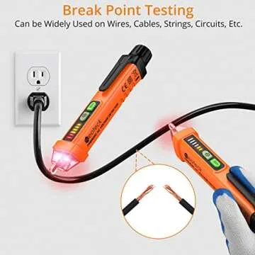 Neoteck Non-Contact AC Voltage Tester Pen, AC 12-1000V, LED Flashlight, Buzzer Alarm for Live/Null Wire Judgment