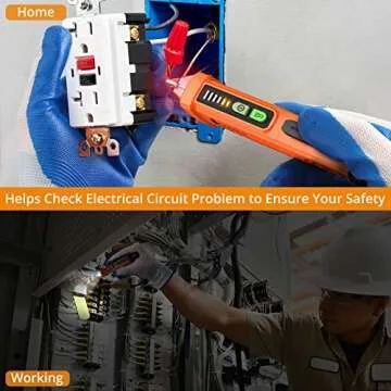 Neoteck Non-Contact AC Voltage Tester Pen, AC 12-1000V, LED Flashlight, Buzzer Alarm for Live/Null Wire Judgment