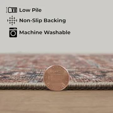 GLN Rugs Traditional Collection Machine Washable Round Rug