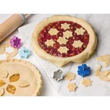 Fox Run Intricate Assorted Winter Snowflake Pastry/Cookie/Pie/Fondant 2" Stamper and Cutters 2", Set of 4, Multi-Color