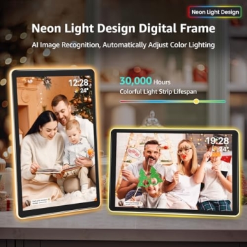 ApoloSign Neon Light Digital Picture Frame - AI Enhanced Sharing