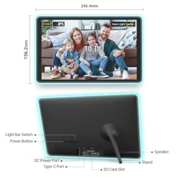 ApoloSign Neon Light Digital Picture Frame - AI Enhanced Sharing