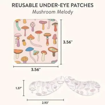 Studio Oh! Reusable Under-Eye Patches, Puffy Eyes Treatment and Under Eye Masks Skincare, 100% Silicone Eye Patches, Pairs with Favorite Serums or Creams, Mushroom Melody