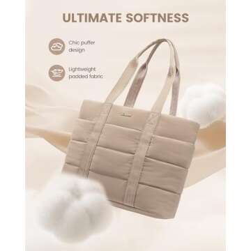 LOVEVOOK Diaper Bag Tote, Puffer Baby Diaper Bag with Insulated Pocket,Travel Diaper Tote with Pacif...