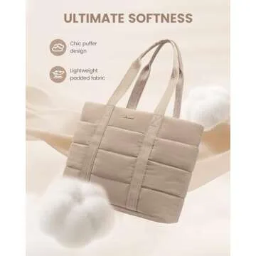 LOVEVOOK Diaper Bag Tote, Puffer Baby Diaper Bag with Insulated Pocket,Travel Diaper Tote with Pacif...